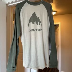 Burton Men's Olive and Cream Long Sleeve Tee